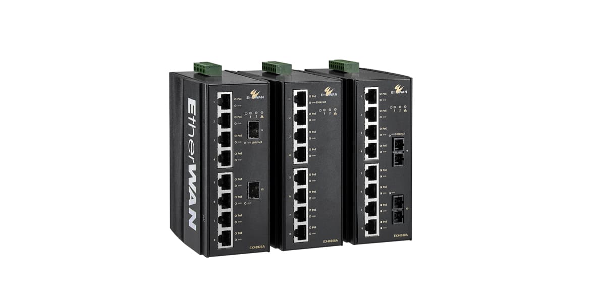 Hardened unmanaged 8-port 10/100/1000BASE (8 x PoE) with 2-port 1000BASE-X (SX/LX/SFP) Ethernet Switch