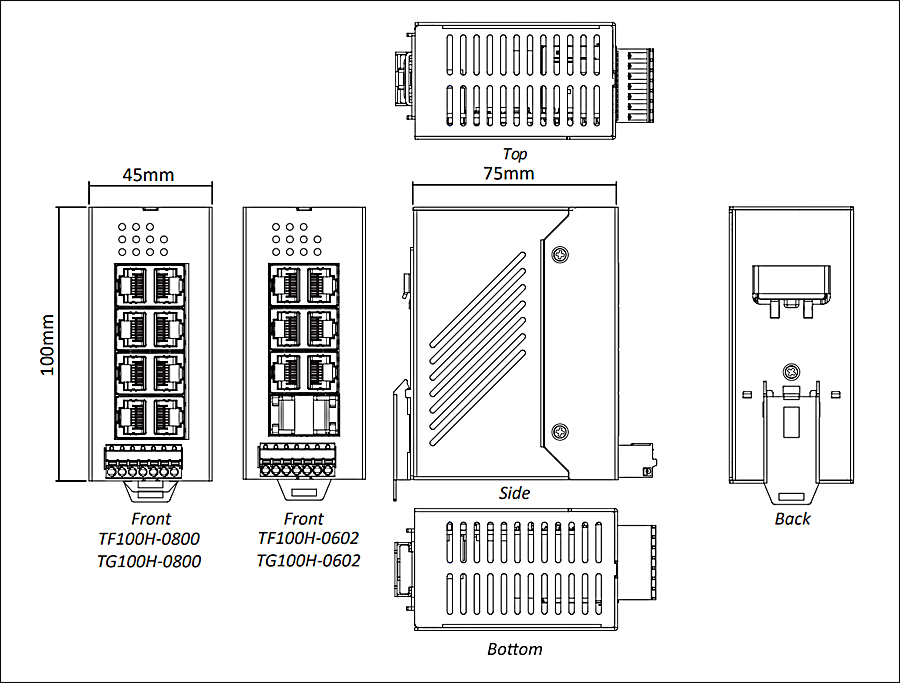 Hardened grade unmanaged 8 ports Etherenet switch