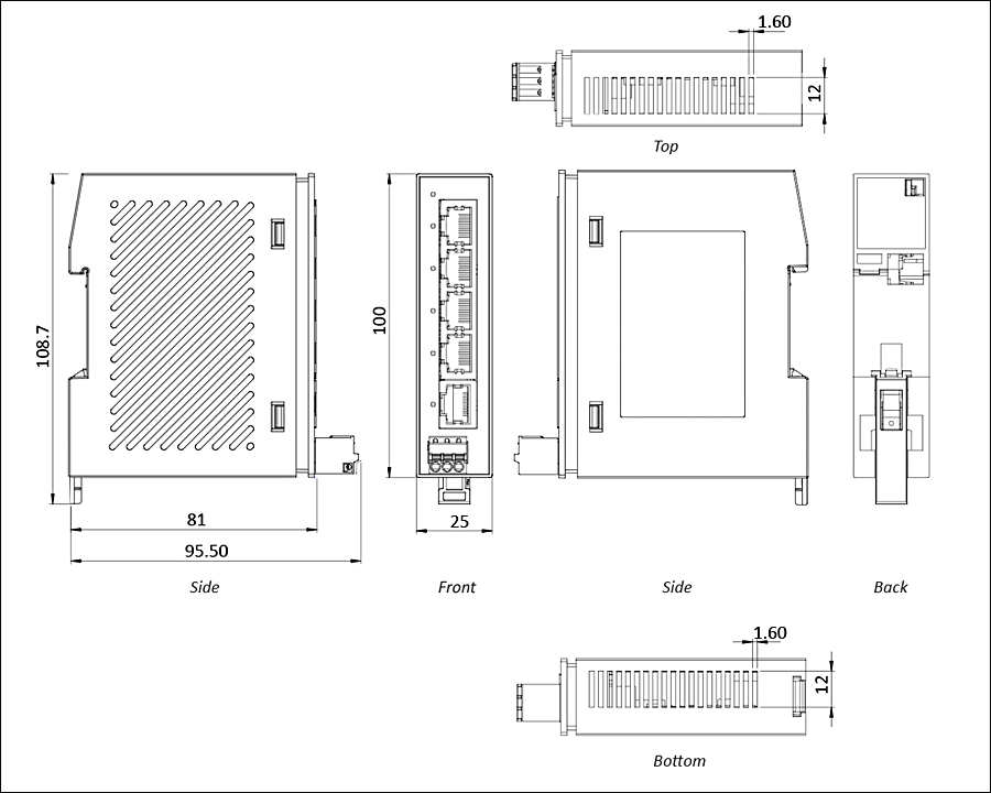  Industrial 5-port Gigabit Ethernet Unmanaged Switches
