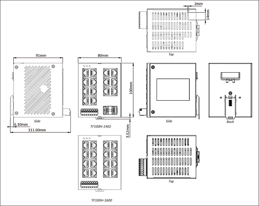  Industrial 16-port Fast Ethernet Unmanaged Switches