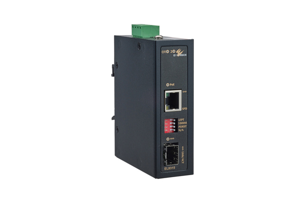 Hardened PoE++ 10/100/1000BASE-T to 100/1000 Dual Rate SFP Media Converter
