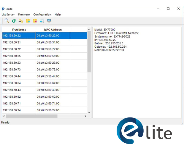 eLite - Network Discovery and IP Configuration Tool