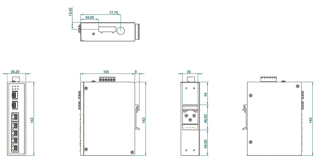 EX42395AT Dimensions