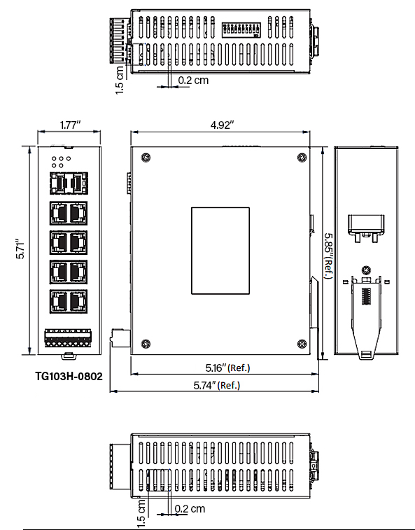 TG100 Dimensions