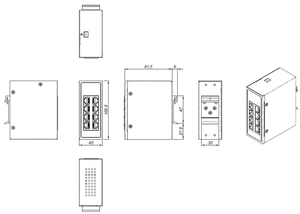PD1044 Dimensions