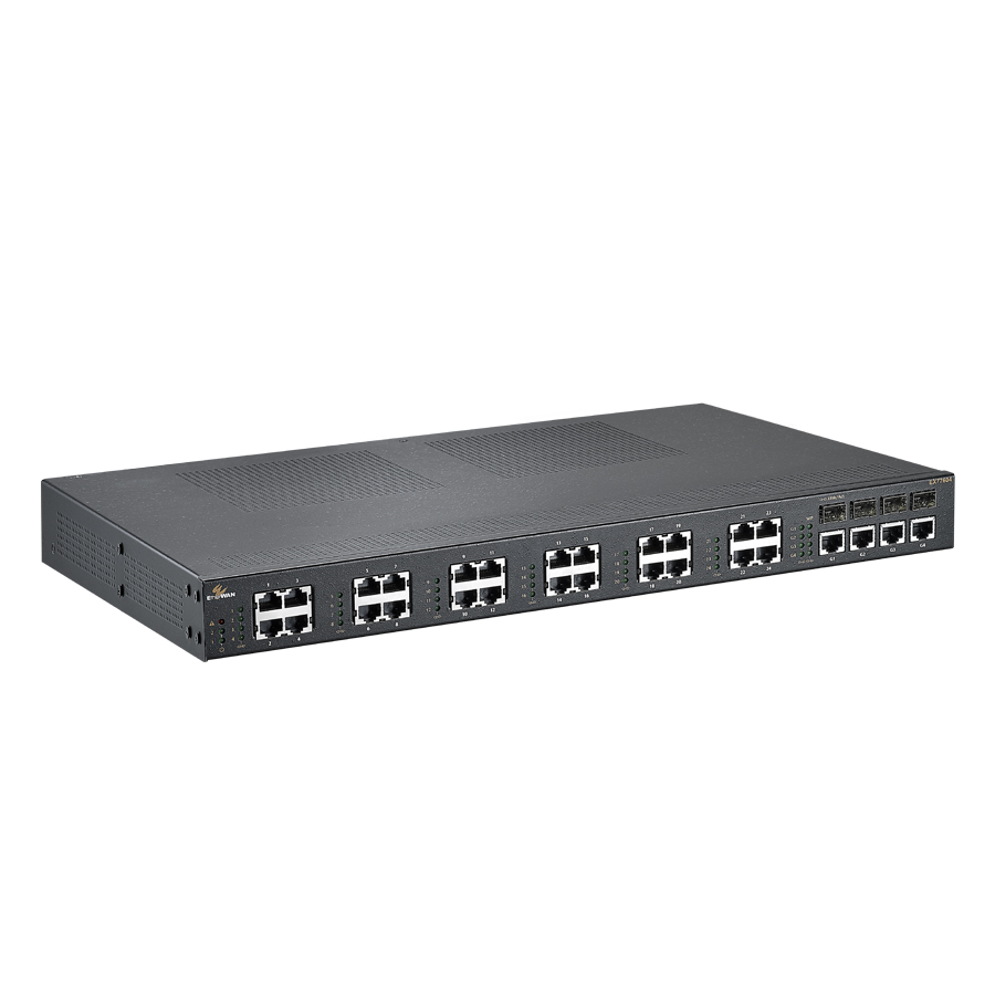 EX77000 系列 - 強固級網管型 24 埠10/100BASE + 4 埠 Gigabit 乙太網路交換器 (SFP 選擇組合)