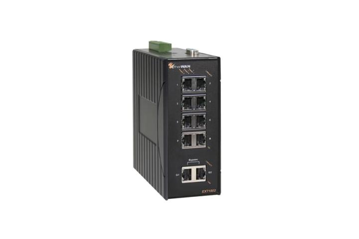 Hardened Managed 8-port 10/100BASE and 2-port Gigabit Ethernet Switch with SFP options