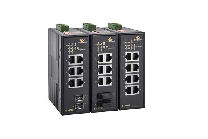 Hardened Unmanaged 4 to 8-port 10/100BASE-TX and 1 to 2-port 100BASE-FX Ethernet Switch