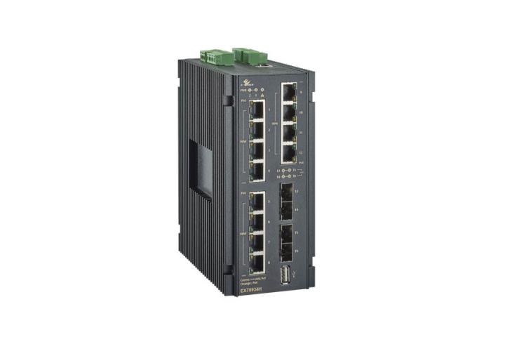 Hardened Managed 12-Port Gigabit PoE and 4-Port 1G SFP Ethernet Switch