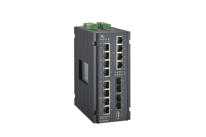 Hardened Managed 12-Port Gigabit PoE and 4-Port 1G SFP Ethernet Switch