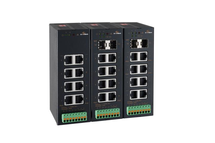 Hardened Unmanaged PoE 8 to 10-port Gigabit Ethernet Switch