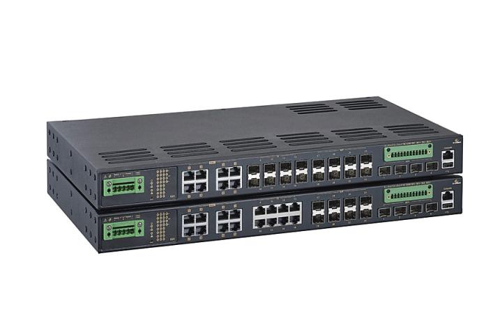 IEC 61850-3/IEEE 1613 産業用マネジード 24 ポート Gigabit (8*PoE) + 4 ポート1G/10G SFP+ イーサネットスイッチ