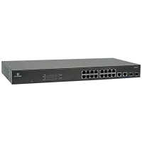 EX19162 Unmanaged 16 port PoE switch with SFP ports