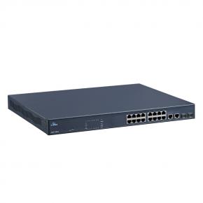 EX17162A Unmanaged 16-port 10/100BASE-TX PoE (IEEE 802.3at) and 2-port combo Gigabit SFP Ethernet Switch