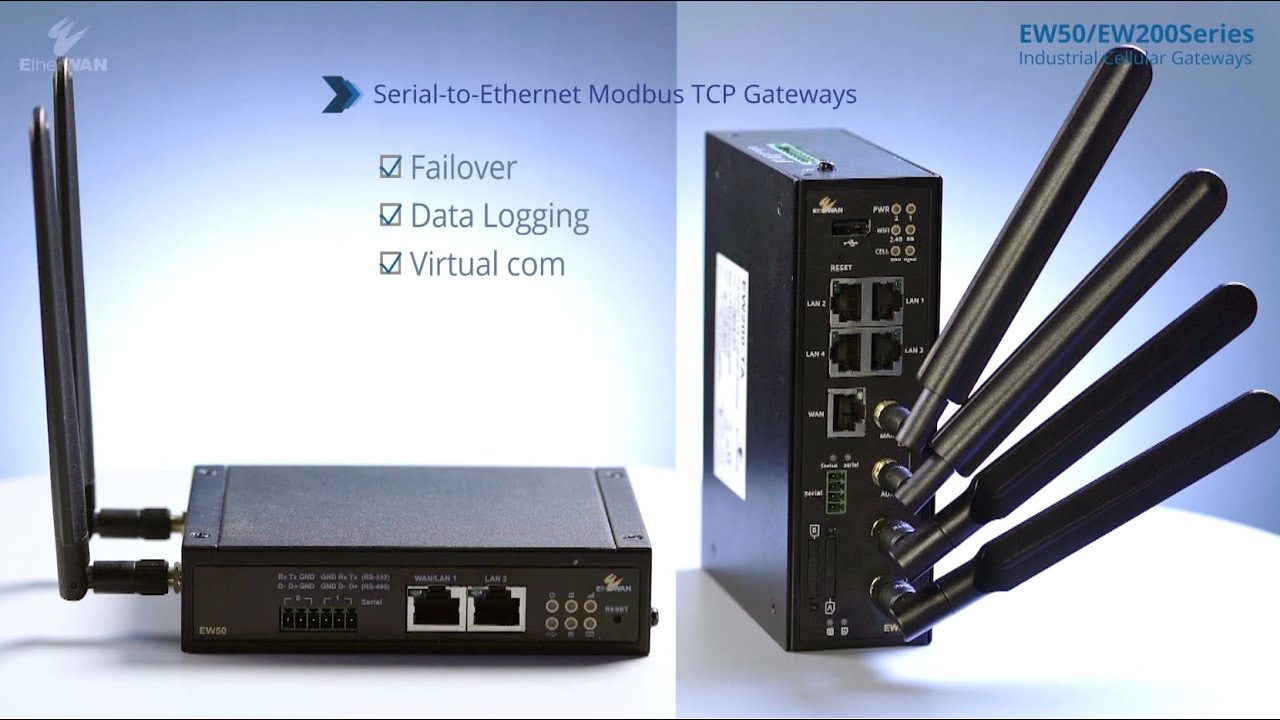工業級 LTE Cellular 行動通訊及WiFi 閘道器 EW50 & 200 工業級 LTE Cellular 行動通訊及WiFi 閘道器 EW50 & 200
